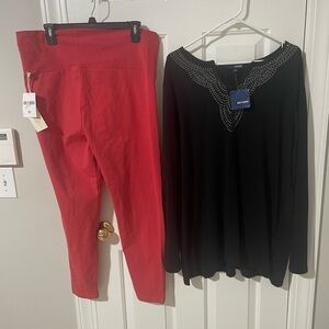New nwt  3xxleggings with nwt studded black 3x tunic
